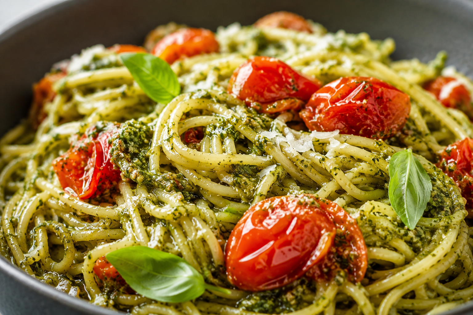 Schlossgarten Catering Nudeln Basilikmpesto Tomaten
