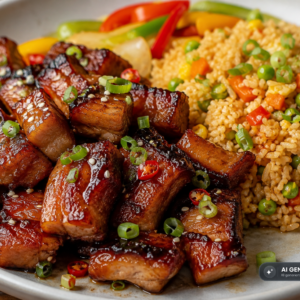 Schlossgarten Catering Asia Schweinebauch Gemüsereis