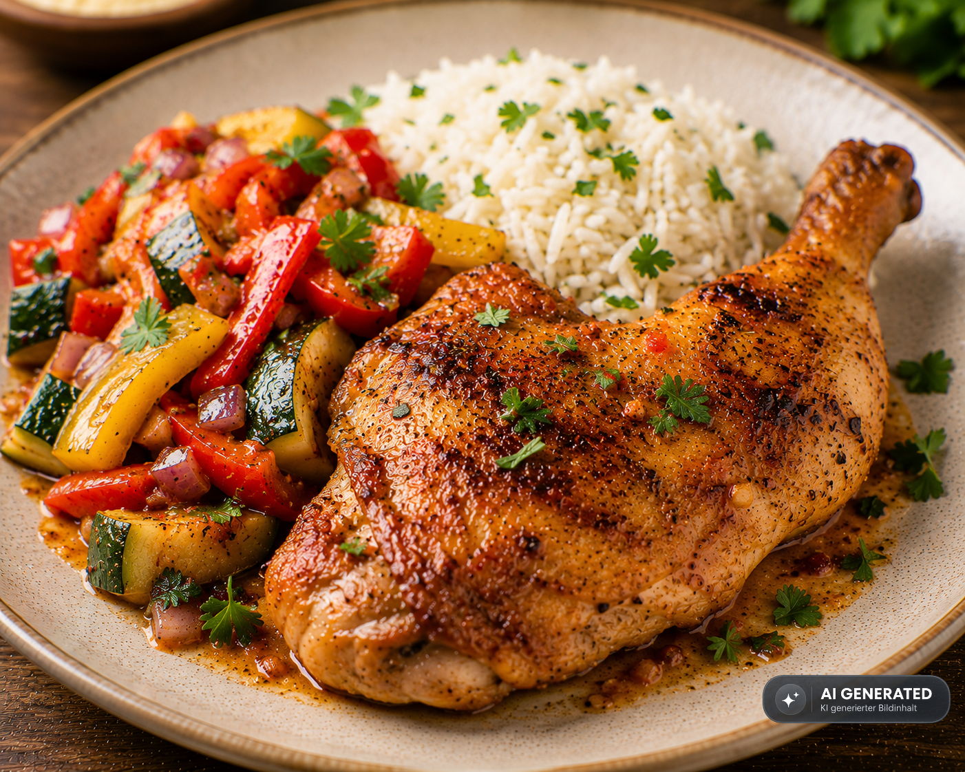 Schlossgarten Catering Cajun Chicken Paprika Reis Schlossgarten Catering Cajun Chicken Paprika Reis