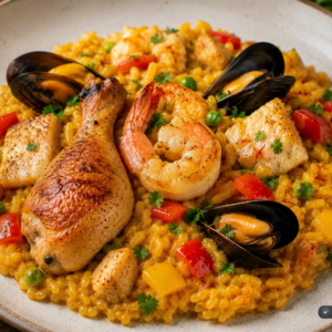 Schlossgarten Catering Risotto Paella Garnele Fisch Muschel Huhn Paprika