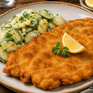 Schlossgarten Catering Schnitzel Zitrone Gurken Kartoffelsalat