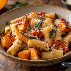 Schlossgarten Catering Pasta Kürbis Salbei Tomate Parmesan