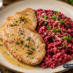 Schlossgarten Catering Schweinemedaillon Rote Bete Graupenrisotto