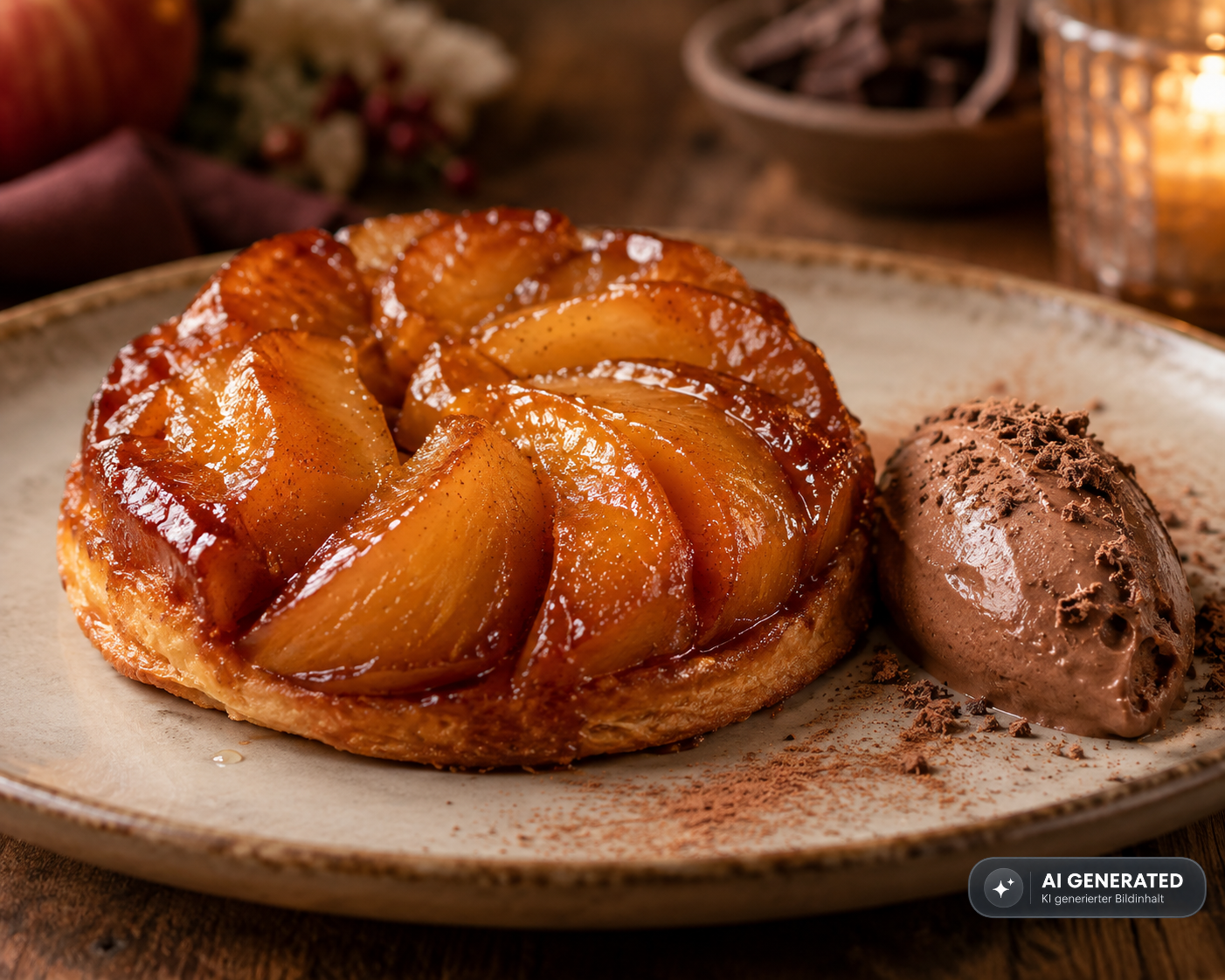 Schlossgarten Catering Tarte Tatin Schokoladencreme Schlossgarten Catering Tarte Tatin Schokoladencreme