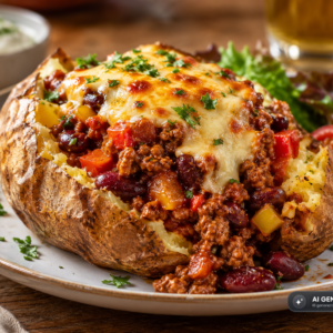 Schlossgarten Catering Überbackene Ofenkartoffel Chili Gemüse Käse